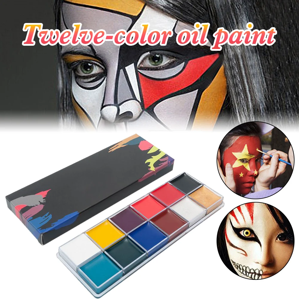 

Палитра гипоаллергенных краски для лица и тела, 12 цветов