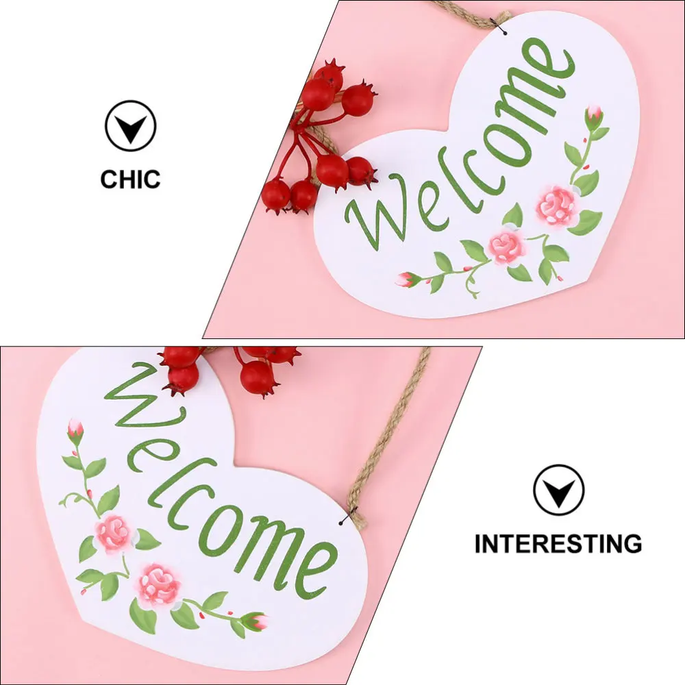

2Pcs Welcome Hanging Pendants Chic Door Hanging Decors Wall Hanging Plates