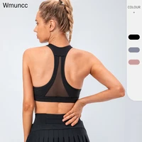 wmuncc 2022 summer womens yoga bra shockproof running underwear breathable mesh quick drying fitness sports exercise gymwear