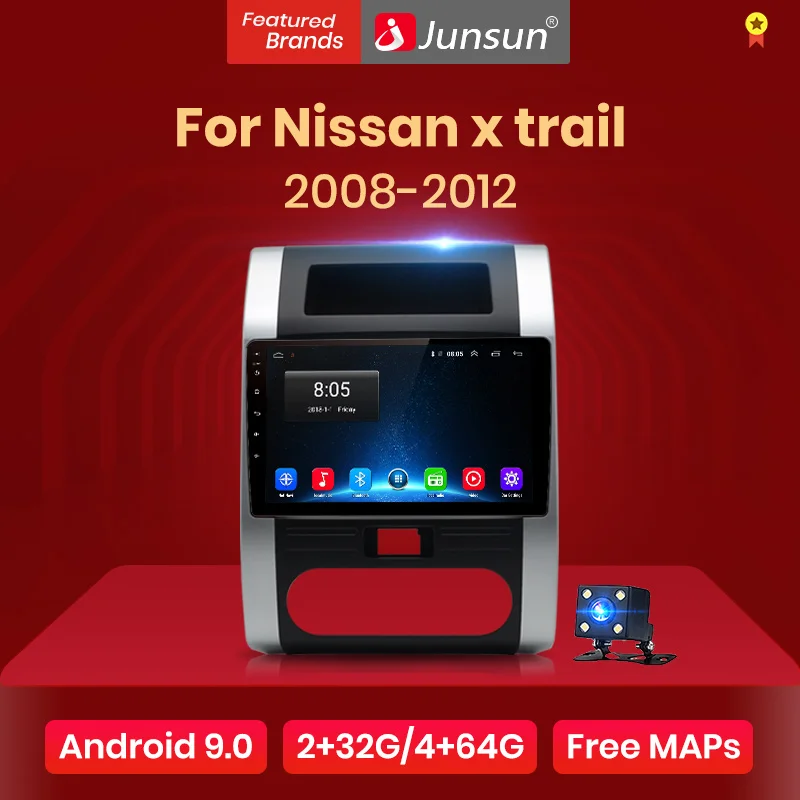 Junsun V1 автомагнитола магнитола 2 din системный блок for nissan x trail t31 t32 GPS магнитола андроид 2din android с навигацией для ниссан х трейл t31 2007 2008 2009 2010 2011 2012 штатная автомобильная мультимедиа