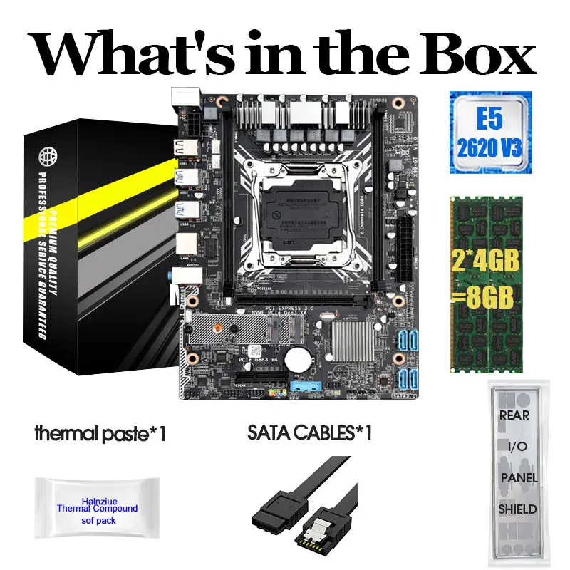 X99 GT Набор материнских плат E5 2620V3 LGA2011 3 Процессор 2 шт. * 4 Гб = 8G 2133 МГц DDR4 память ECC REG