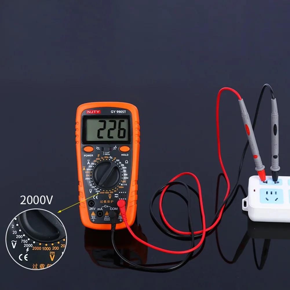 

9905T Digital Multimeter Profesional Tester Test Volts AC/DC Amps AC/DC Resistance Diode Auto Voltmeter Electric Tools Ammeter