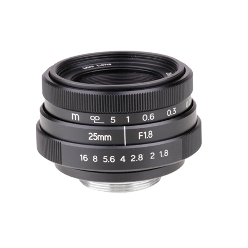 FUJIAN 25 мм f1.8 C mount CCTV Lens II объектив камеры для N1 Fujifilm FX NEX Micro 4/3 EOS M Черный Бесплатная