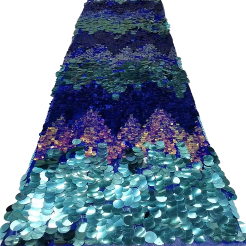 

blue African Tulle Lace Fabric Embroidery Nigerian French Lace Fabric 2021 High Quality Lace With Sequins Wedding