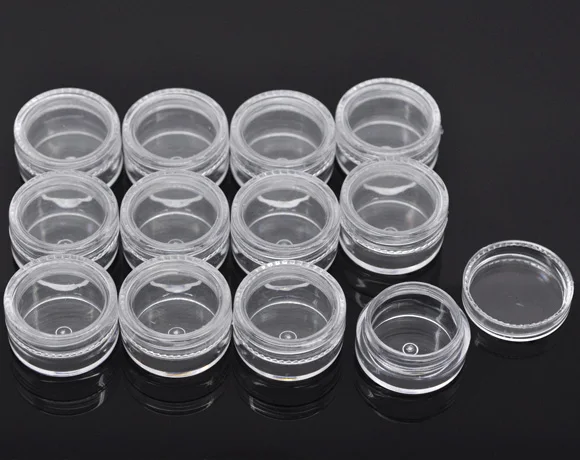 

2PCS DoreenBeads Plastic Storage Containers Round Transparent 30mm(1 1/8") x 3cm(1 1/8") S Size