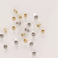 100pcs bag of transparent plastic brass earplugs earrings earplugs diy silicone electroplating jewelry accessories