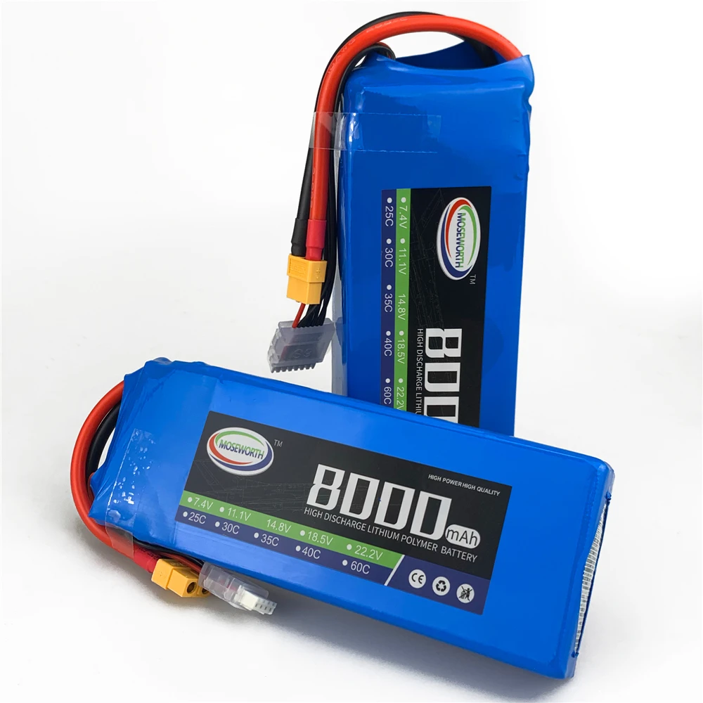 4S-bater&iacute;a LiPo para coche, cuadric&oacute;ptero, helic&oacute;ptero, avi&oacute;n, barco, Dron, helic&oacute;ptero, 14,8 V, 8000mAh, 30C, 40C, 60C-4