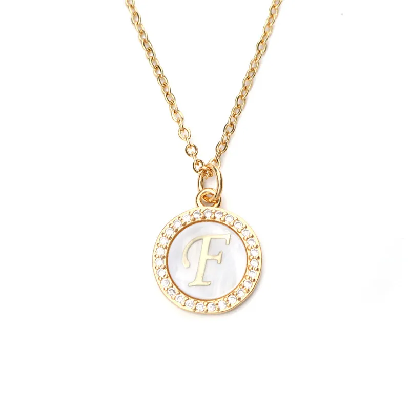 Женская цепочка из нержавеющей стали круглая фианита с буквами алфавита 45 см