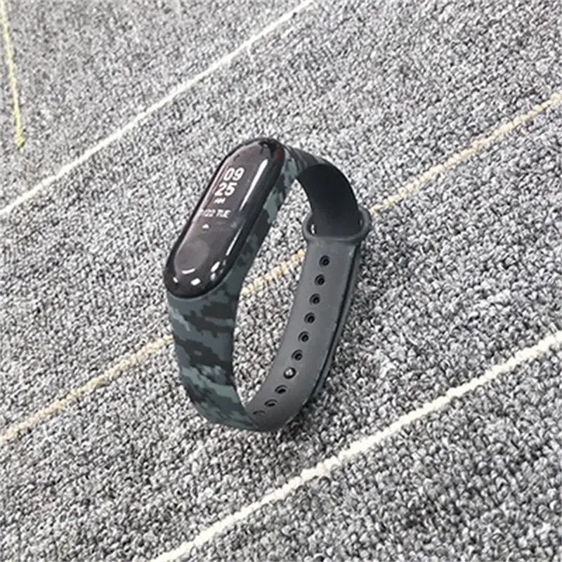 Для xiaomi mi Band 3 4 ремешок силиконовый с принтом сменный Камуфляжный браслет для band