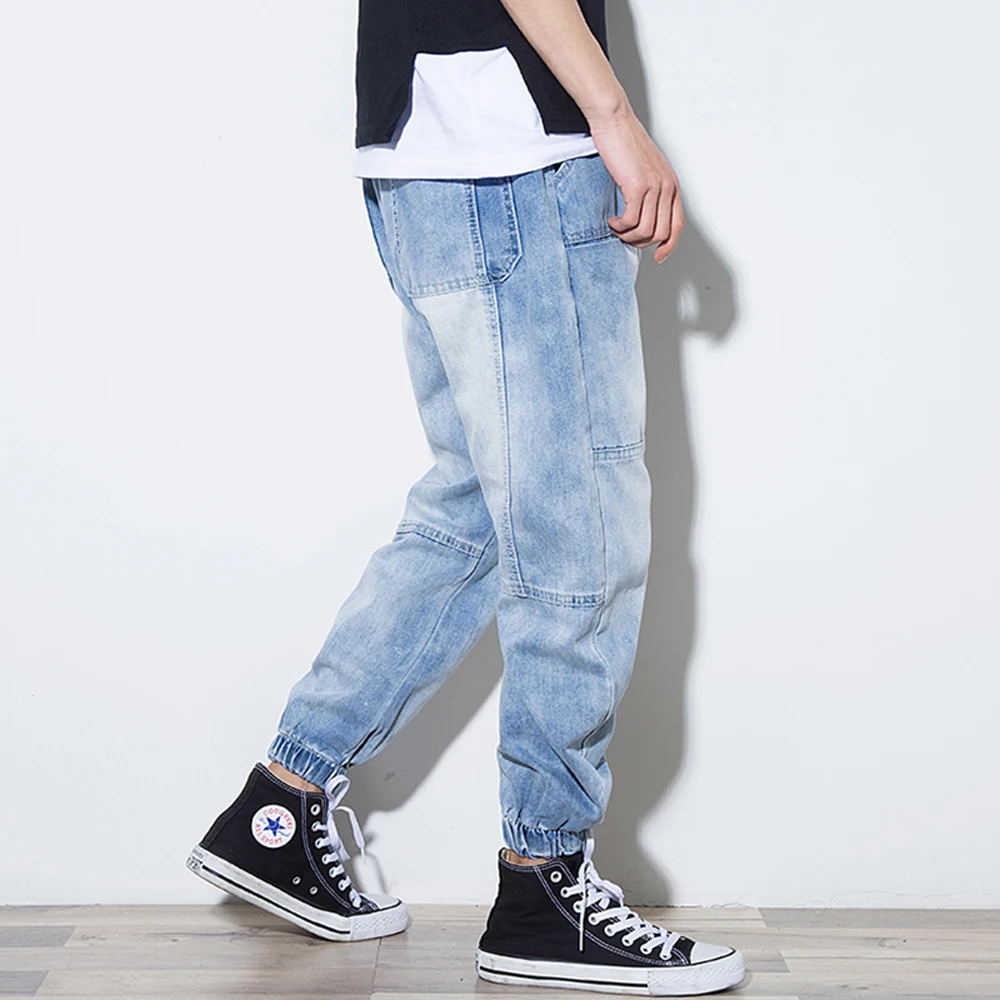 Комбинезоны на весну Джоггеры мужские в Корейском стиле джинсы со множеством