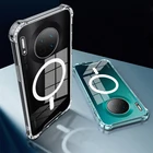 Прозрачный Магнитный чехол Macsafe для iPhone 12 Pro Max Mini Huawei P40 P30 Mate 40 30 Pro Magsafing, противоударный чехол-бампер