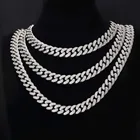 цепь на шею цепочка мужская колье на шею цепочка на шею мужская цепи на шею Ожерелье из кубинской цепи Майами для мужчин и женщин, украшение в стиле хип-хоп, украшение в стиле хип-хоп, 12 мм шириной