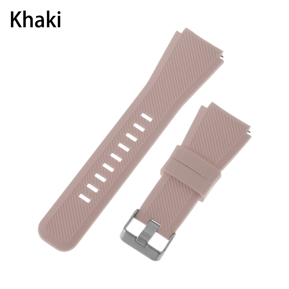 khaki MIIQNUS мягкий силиконовый ремешок 22 мм для часов huawei GT/GT2, спортивный ремешок, сменные ремешки для часов, аксессуары для умных часов - Цвет: khaki