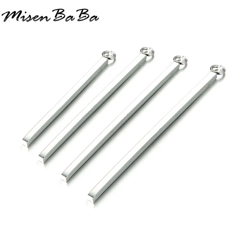 10 шт./лот Нержавеющая сталь прямоугольные длинные квадратные Подвески брусочки
