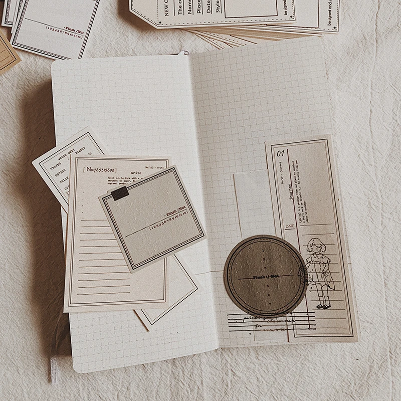 40 шт. винтажные круглые квадратные блокноты для записей|Крафт-бумага| |