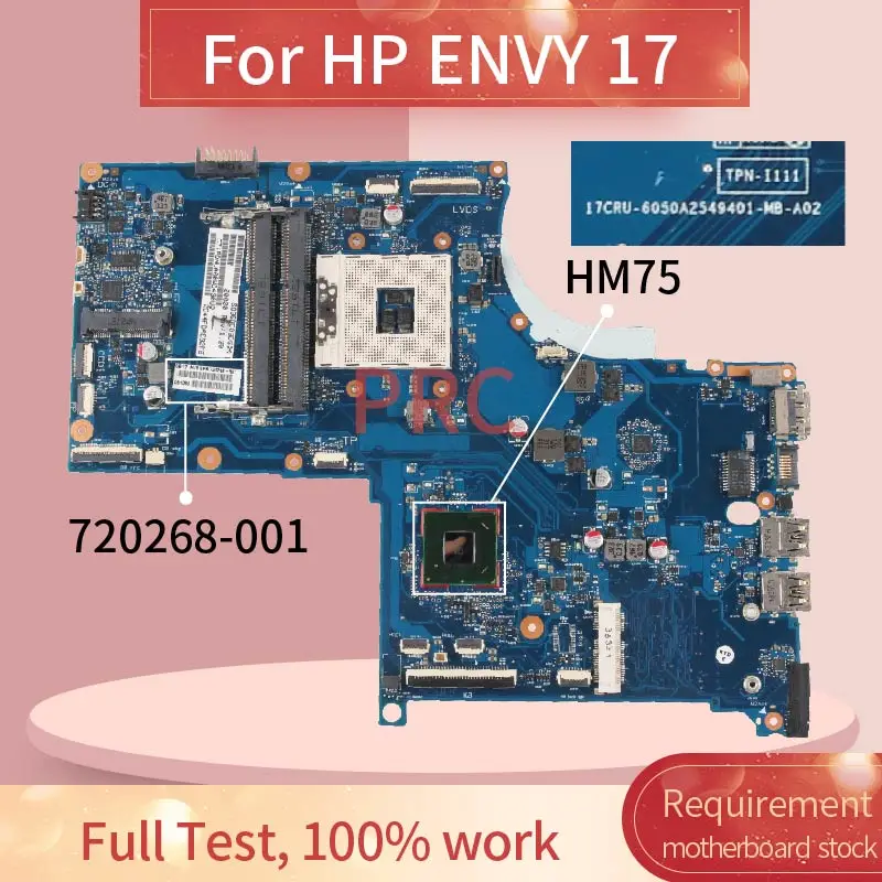 720268-501 720268-601 For HP ENVY 17 17-J HM75 Notebook motherboard 17CRU-6050A2549401-MB-A02 SLJ8C DDR3 Mainboard