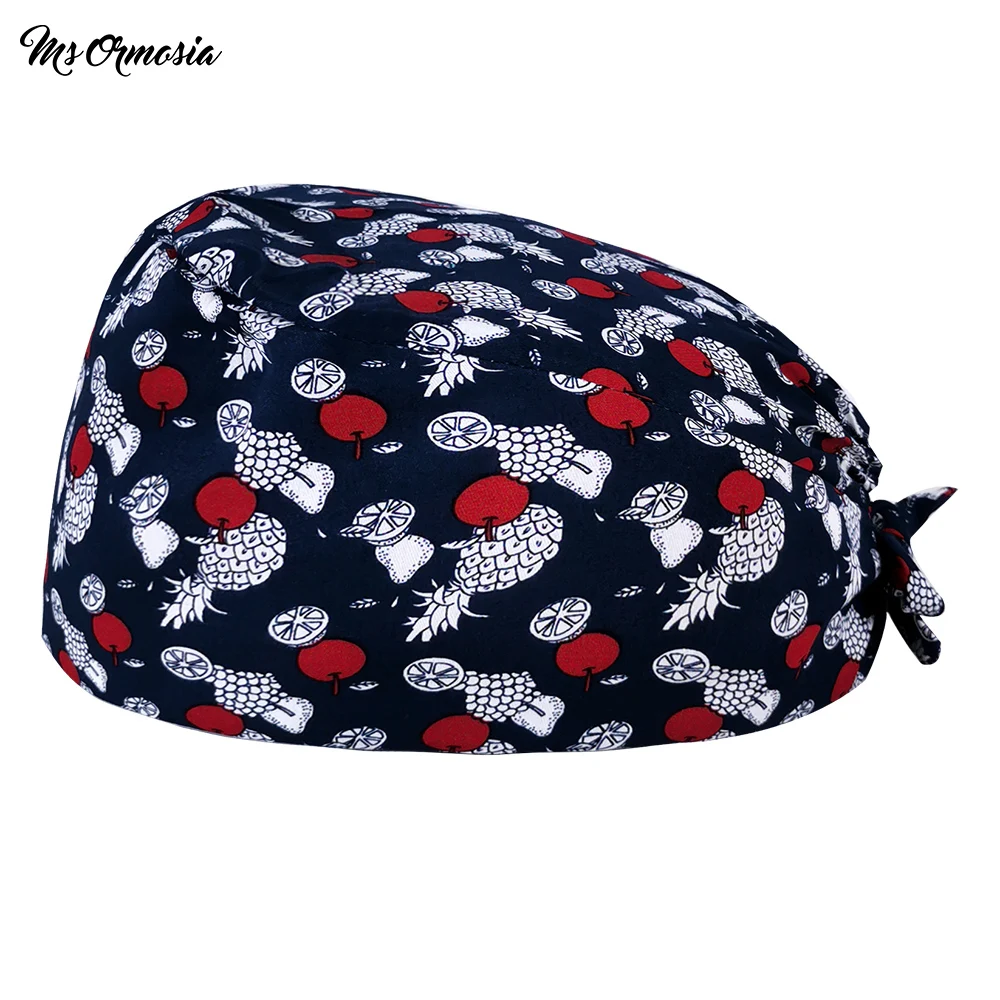 

Кепка с принтом ананаса, пот-полотенце, регулируемый головной убор для питомцев, воздухопроницаемые скрабы, головные уборы, лаборатория, сп...