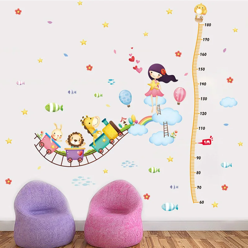 Child Height Growth Charts Wall Sticker Measuring Spacecraft Decals Self-adhesive Decor Art for Kids Room | Дом и сад