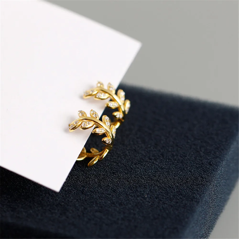 Женские кольца-кольца с листьями Huggies круглые Роскошные серьги-кольца из