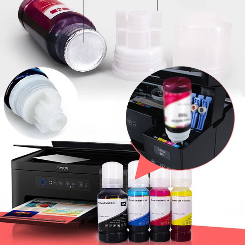 103 Refill Dye Ink Bottle Replacement Kit For Epson EcoTank L1110 L3110 L3111 L3116 L3150 L3151 L3156 L3160 L5190 Printer images - 6