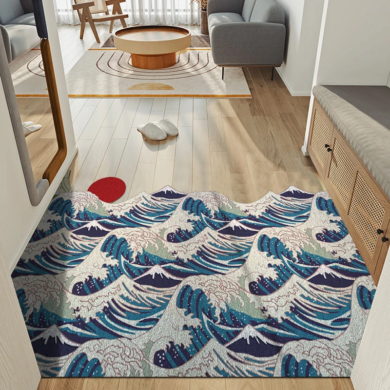 

DIY Washable Floor Mat Wave Doormat Hallway Non-slip Rug Easy Clean Living Room Decoration Carpet Entrance Resist Dirt Trapper