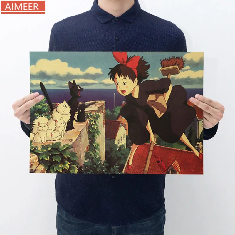 AIMEER Hayao Miyazaki классическое аниме ведьма служба доставки фотография бара кафе