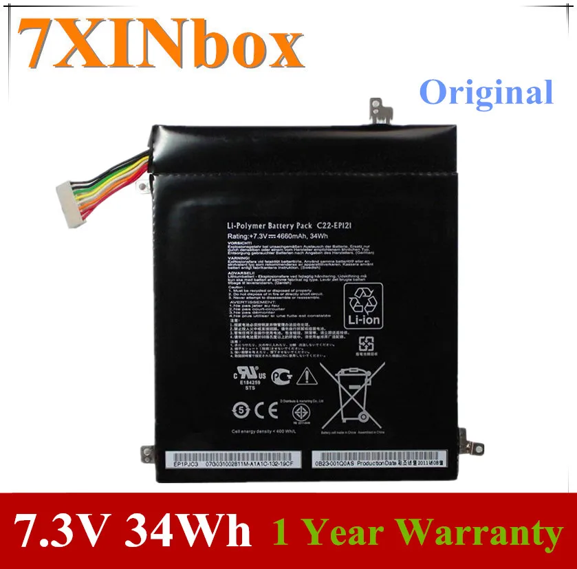 7XINbox 7 3 в 34wh 4660 мАч Оригинальный аккумулятор для ноутбука ASUS Eee Pad B121 EP121 планшета с