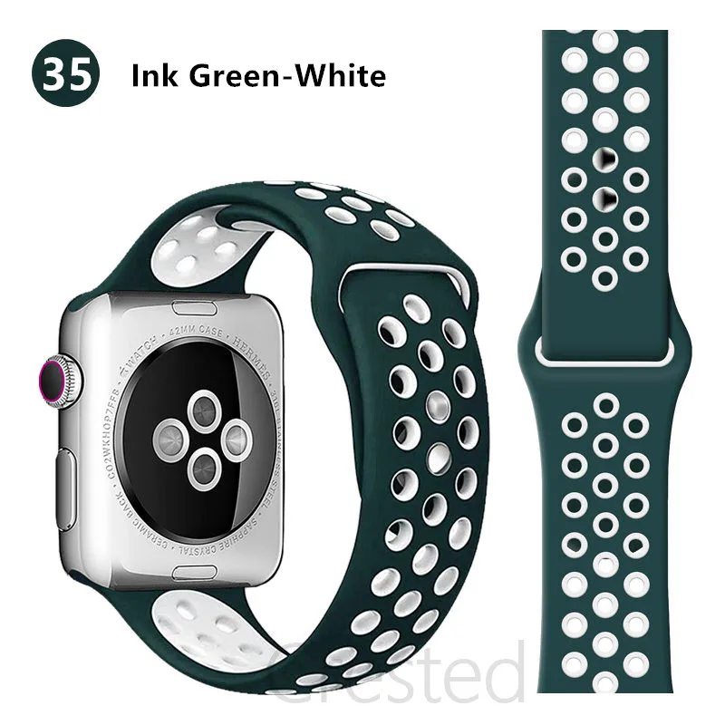 

Band For apple watch strap 44mm 40mm iwatch band 38mm 42mm sports Silicone Bracelet Rubber belt iwatch serie 6 SE 5 4 3 2 44 mm