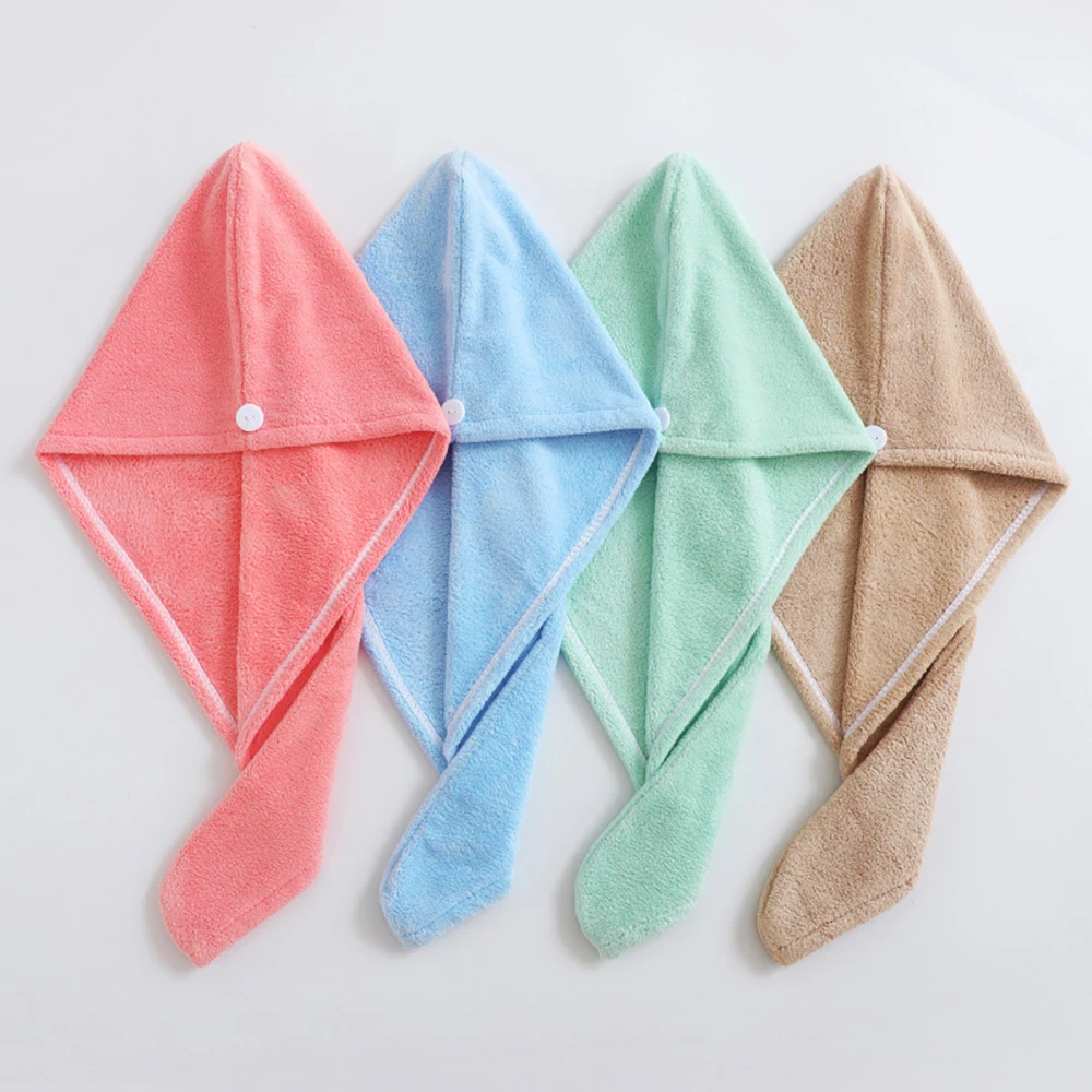 

Microfiber Hair Towel Quick Dry Wrap Drying Bathing Shower Turban Head Hat Cap