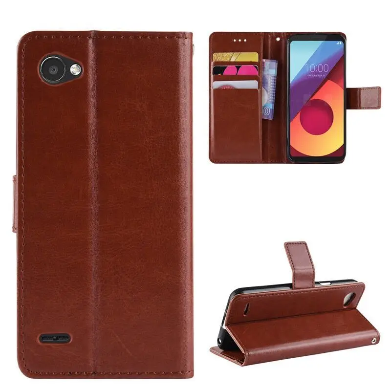 Чехол Кошелек из искусственной кожи для LG Q6 Plus Магнитный Тонкий чехол книжка с