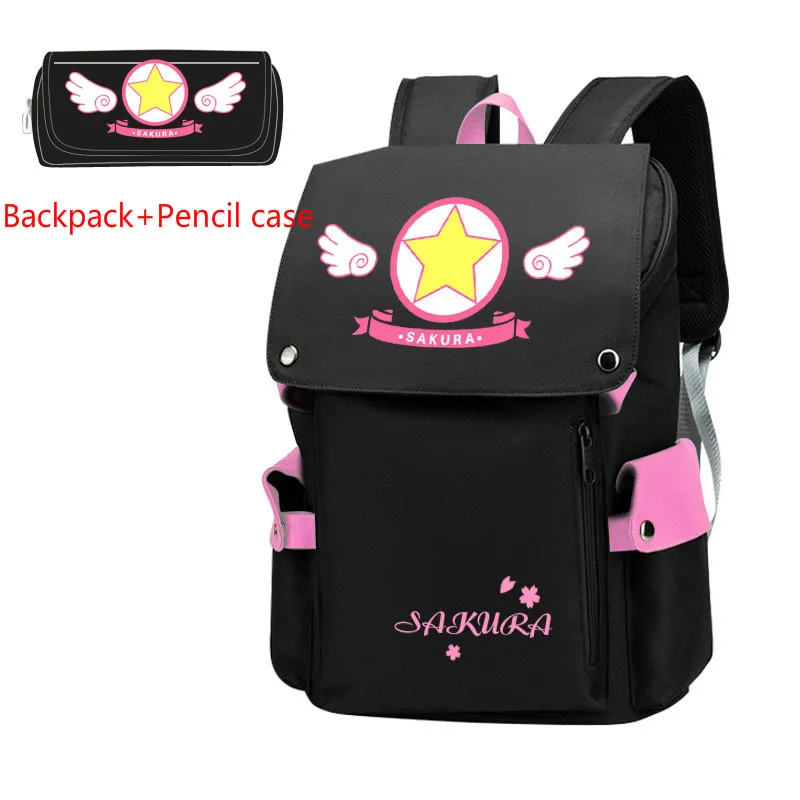 Холщовый Рюкзак для косплея Сакура чехол карт с рисунком аниме школьный ранец на