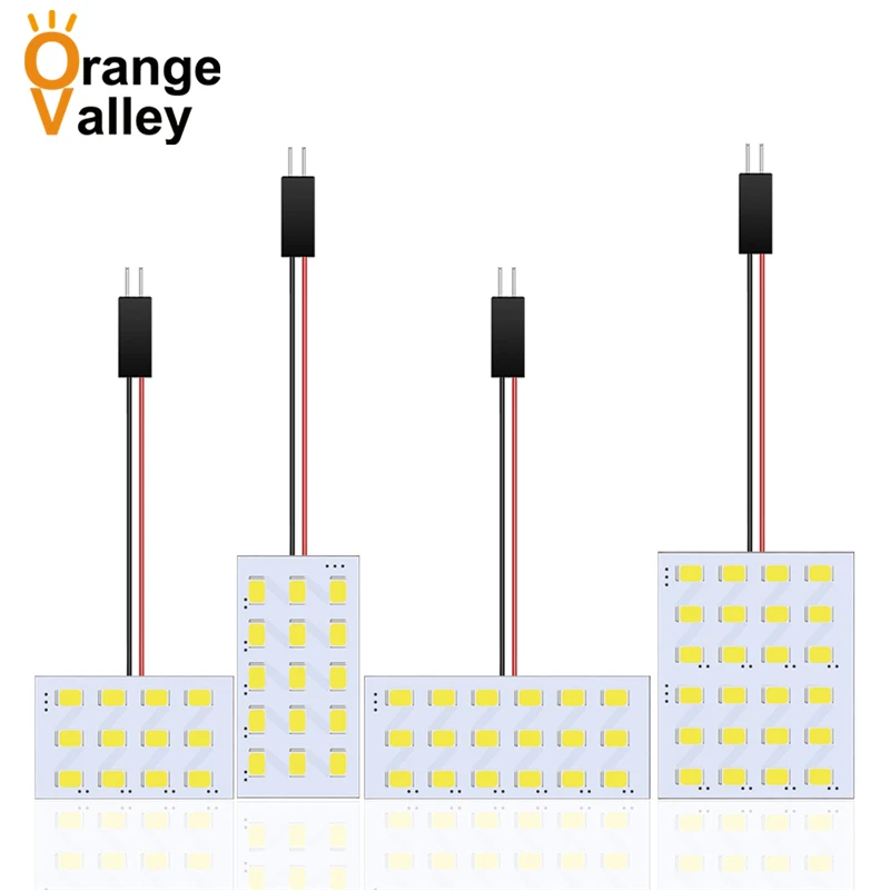 

50 шт. T10 гирлянда 12 15 18 24 светодиодный 1210 2835 SMD Автомобильная купольная внутренняя панель светильник освещения лампы для чтения адаптеры для ...