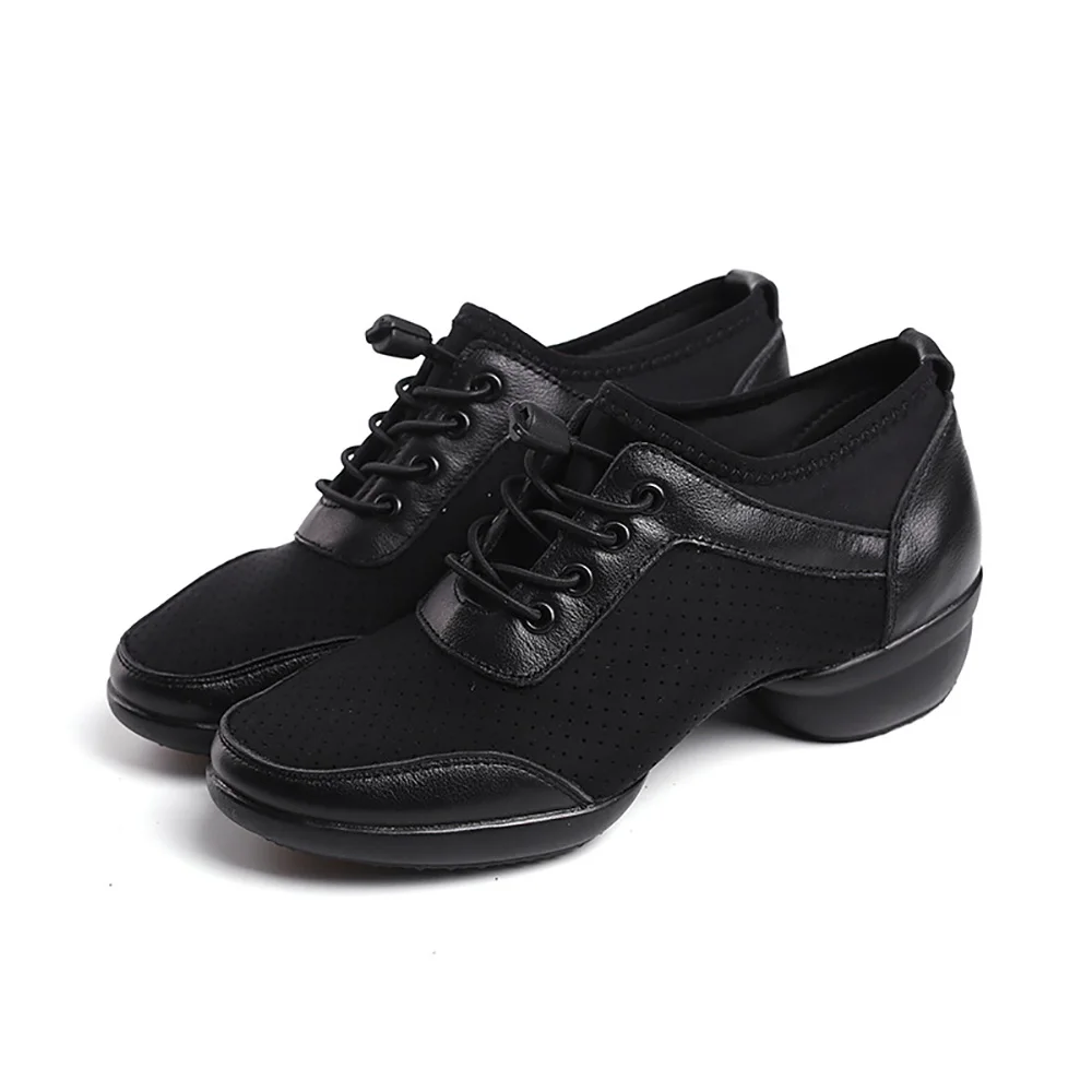 Genuine Leather Dancing Shoes Female 1919 Sailor Mesh Modern Square Dance Shoes Kick Breathable Light Deodorant And Breathable