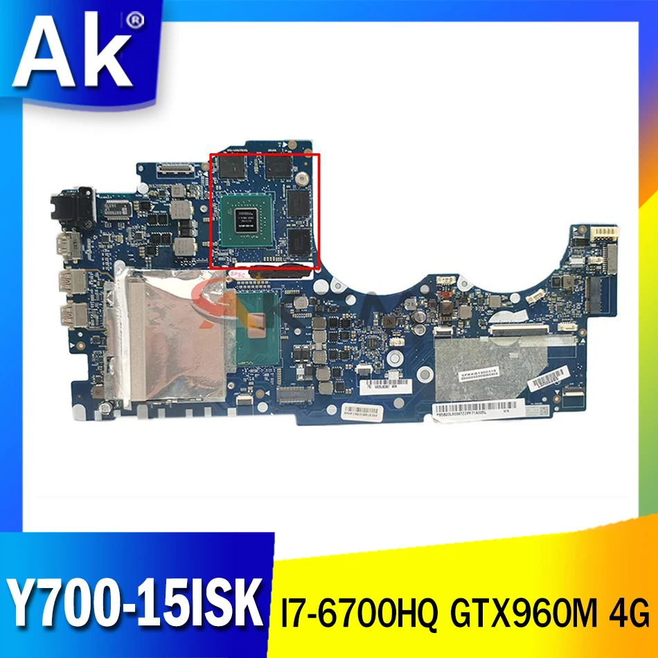 

Y700-15ISK материнская плата для Lenovo lapotp 80NV BY511 NM-A541 для 3D I7-6700HQ GTX960M 4G DDR4 FRU:5B20K84844 5B20L80401