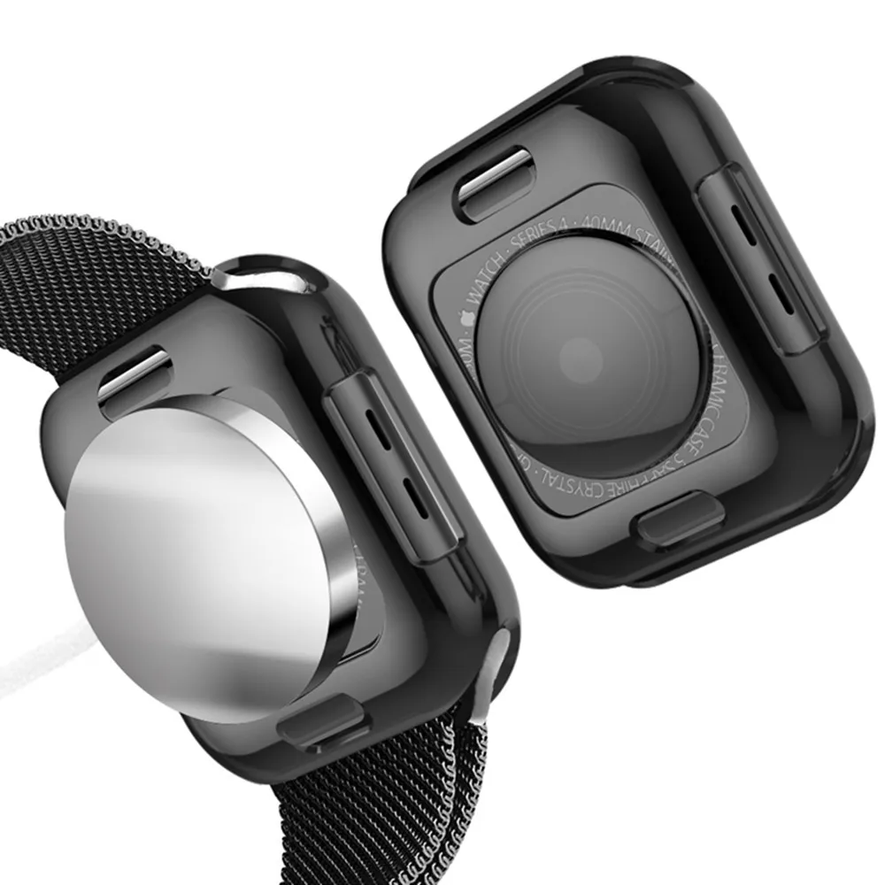 Чехол для Apple Watch 44 мм 40 iWatch 42 38 мягкий чехол-бампер из ТПУ с покрытием Защита