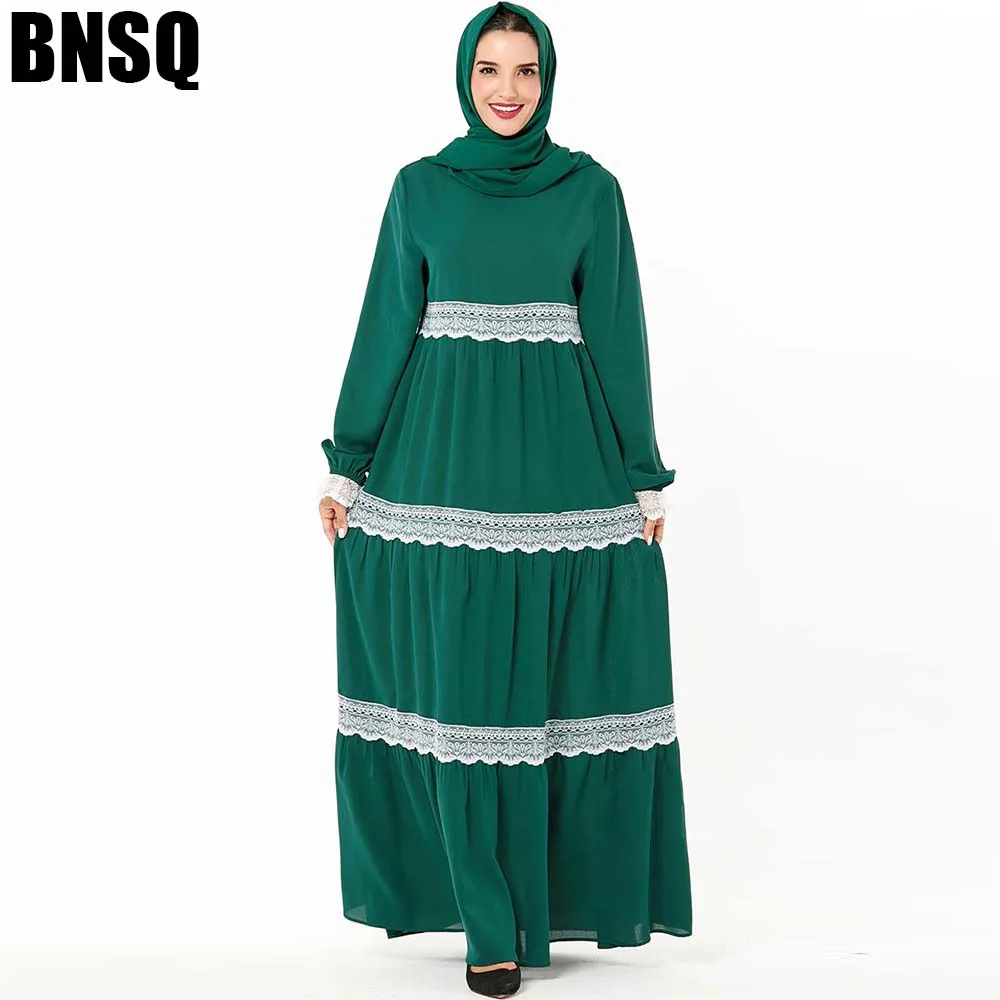 BNSQ элегантное Сетчатое кружевное женское платье эластичные манжеты длинные