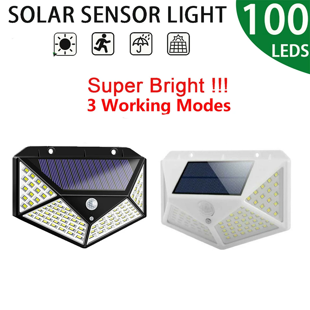 Уличный светильник на солнечной батарее с датчиком движения 1200 мАч 100