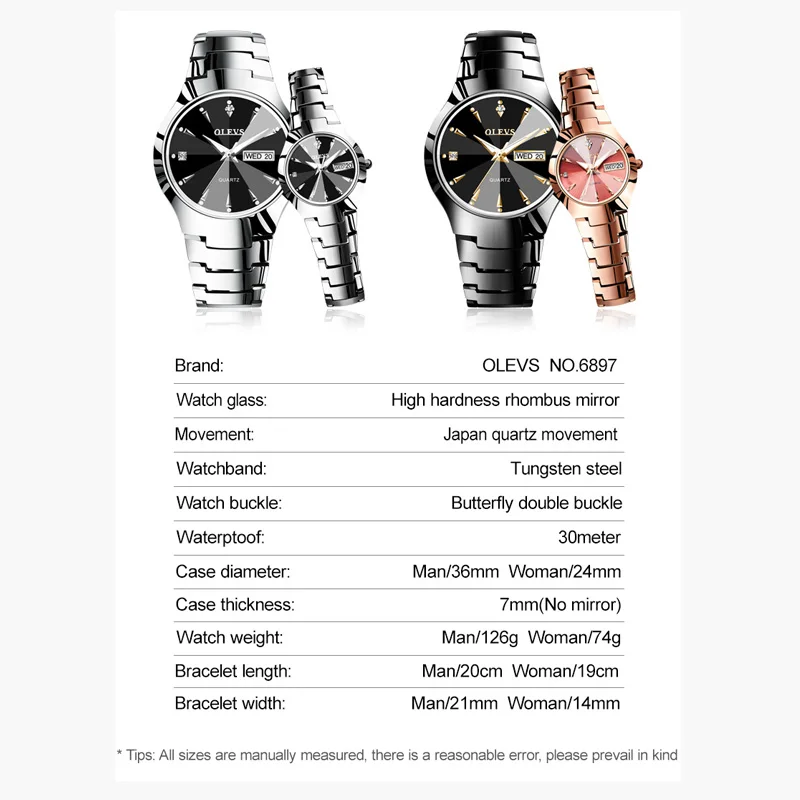 OLEVS Top Brand Sport Men Women Watch Stainless Steel Wristwatch Luxury Quartz Couple Watches Fashion Business Clock Reloj Mujer