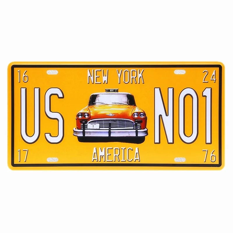 США винтажные металлические жестяные знаки Route 66 номер автомобиля номерной знак табличка Плакат Бар Клуб стены гаража украшения дома 15*30 см A133 - Цвет: 10
