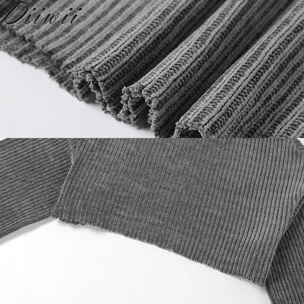 

DiiWii Fashion Girls New Long Sleeve High Collar Loose Show Thin Crop Navel Simple Casual Sweater