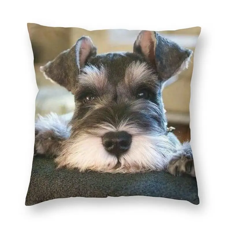 Прохладный миниатюрный шнауцер собака изящный подушка в виде щенка для