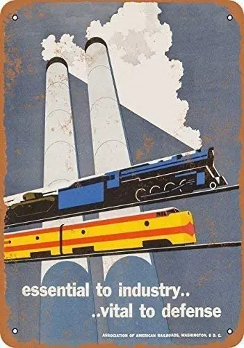 

Metal Tin Sign 1951 Association of American Railroads Pub Outdoor Bar Retro Poster Home Kitchen Restaurant Wall