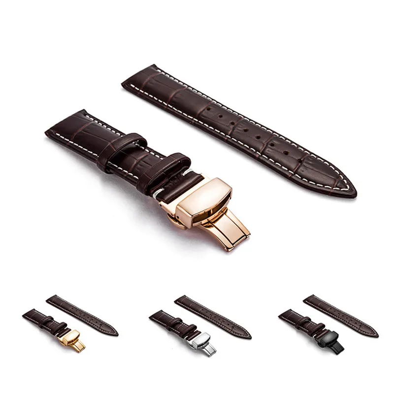 Ремешок из воловьей кожи для мужских и женских наручных часов водонепроницаемый
