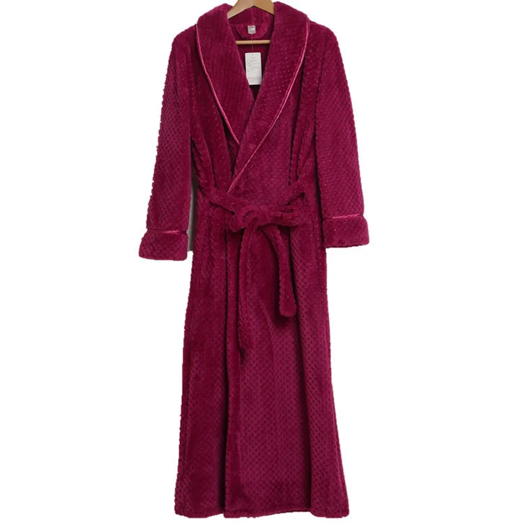 

Autumn Winter Women Robe Coral Fleece Kimono Bath Gown Lovers' Sleepwear Thicken Nightgown Casual Nightwear Warm Home Clothes