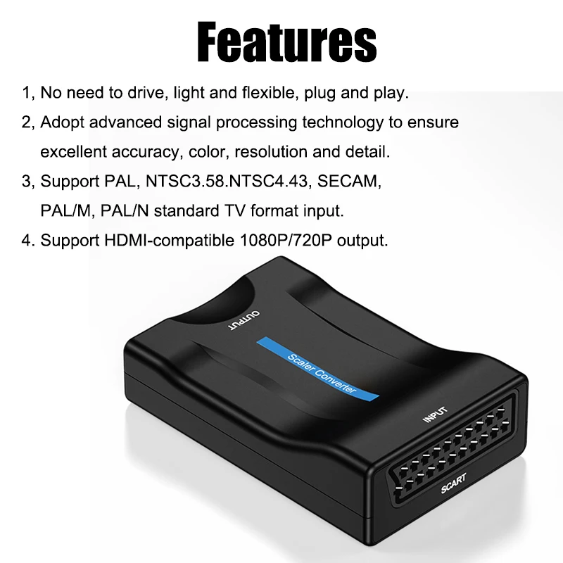 1080P SCART К HDMI совместимый Видео Аудио кабель Signa AV адаптер для смартфона HD TV DVD Sky Box STB