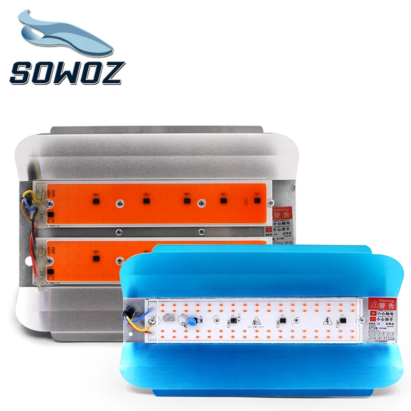 SOWOZ 50 Вт 100 Светодиодный светильник роста растений AC 220 В растительная теплица