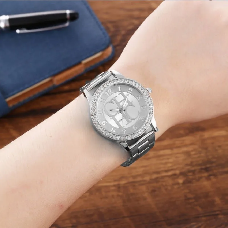 

2021 Reloj Mujer neue marke beruhmte luxus uhr weibliche mode kristall kleid quarz edelstahl heipe