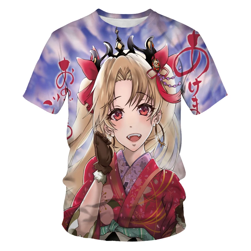 

Summer new style anime T-shirt beautiful girl 3D printing T-shirt men's T-shirt short-sleeved popular ladies T-shirt 2021