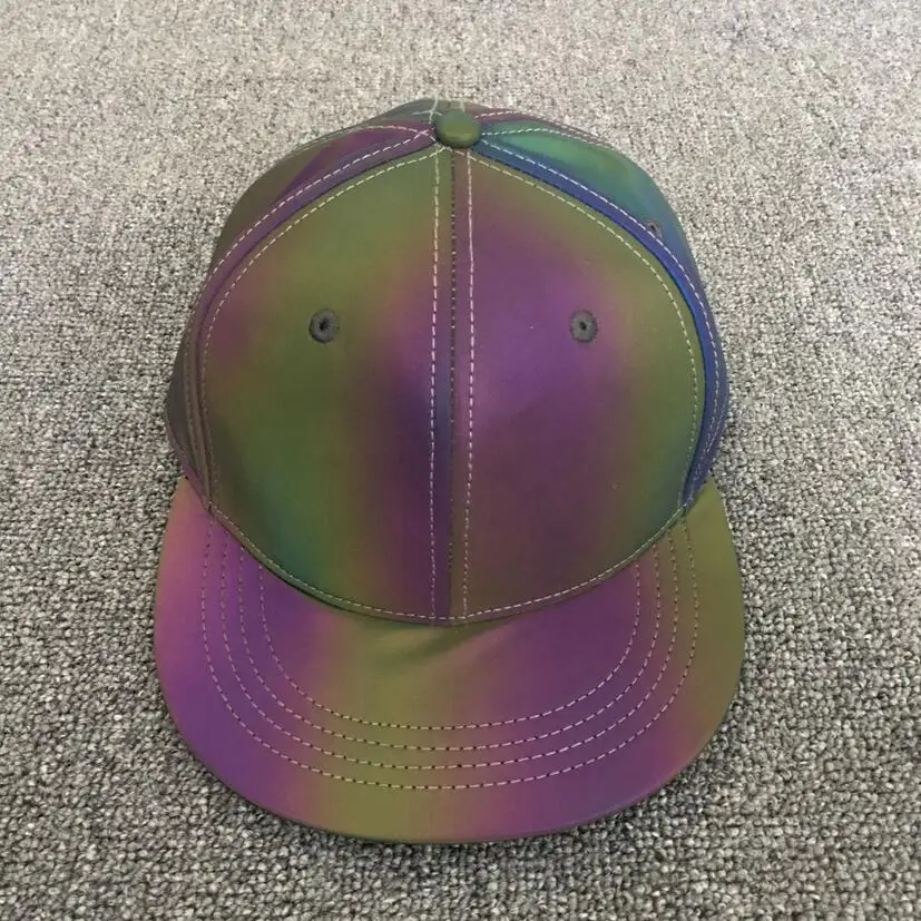 Высококачественный цветной, отражающий бейсболки хип-хоп snapback мужские и женские радужные Цветные Светоотражающие шапки уличная Прямая