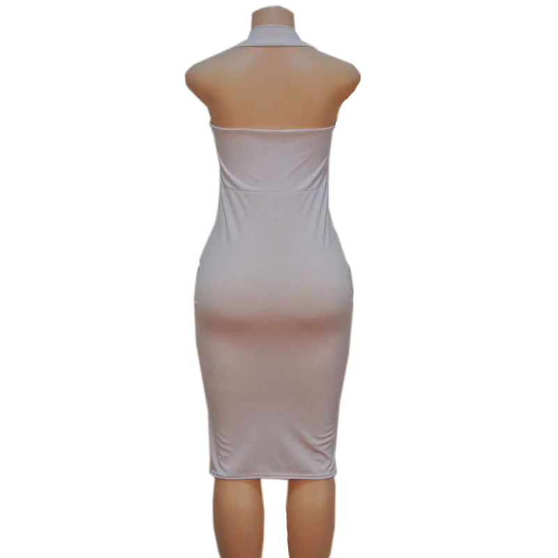 

Women Ladies Bodycon Dresses Pencil Sleeveless Skinny Halter Summer Party Dress Women Size 6-14
